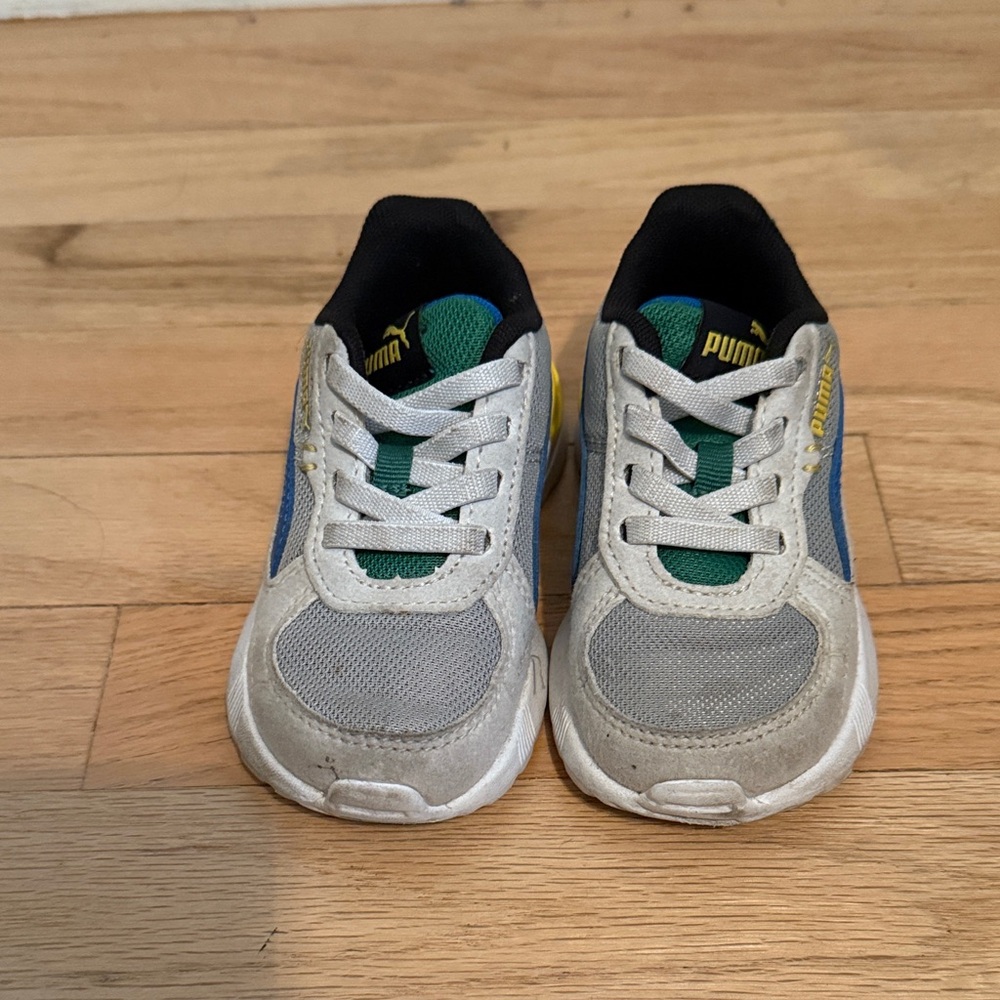 Puma Kids Sneakers - Gray, Green, and Blue